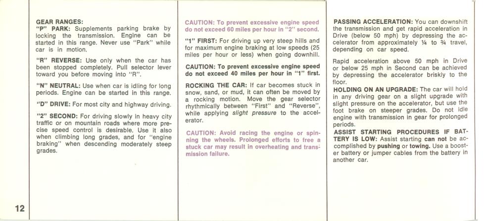 1969 Chrysler Imperial Owners Manual Page 9